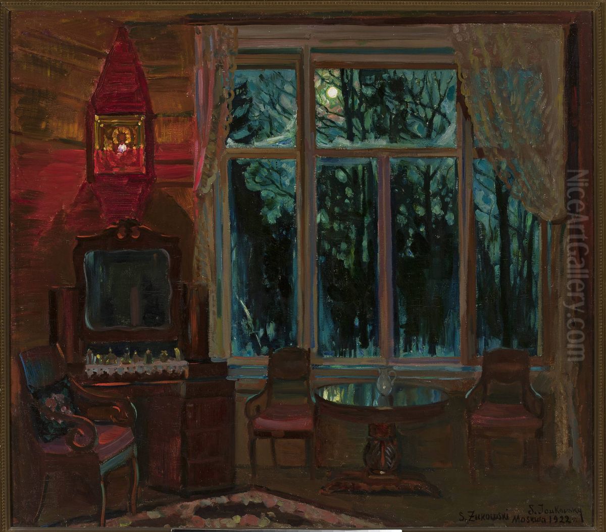 Midnight Oil Painting by Stanislaw Zukowski