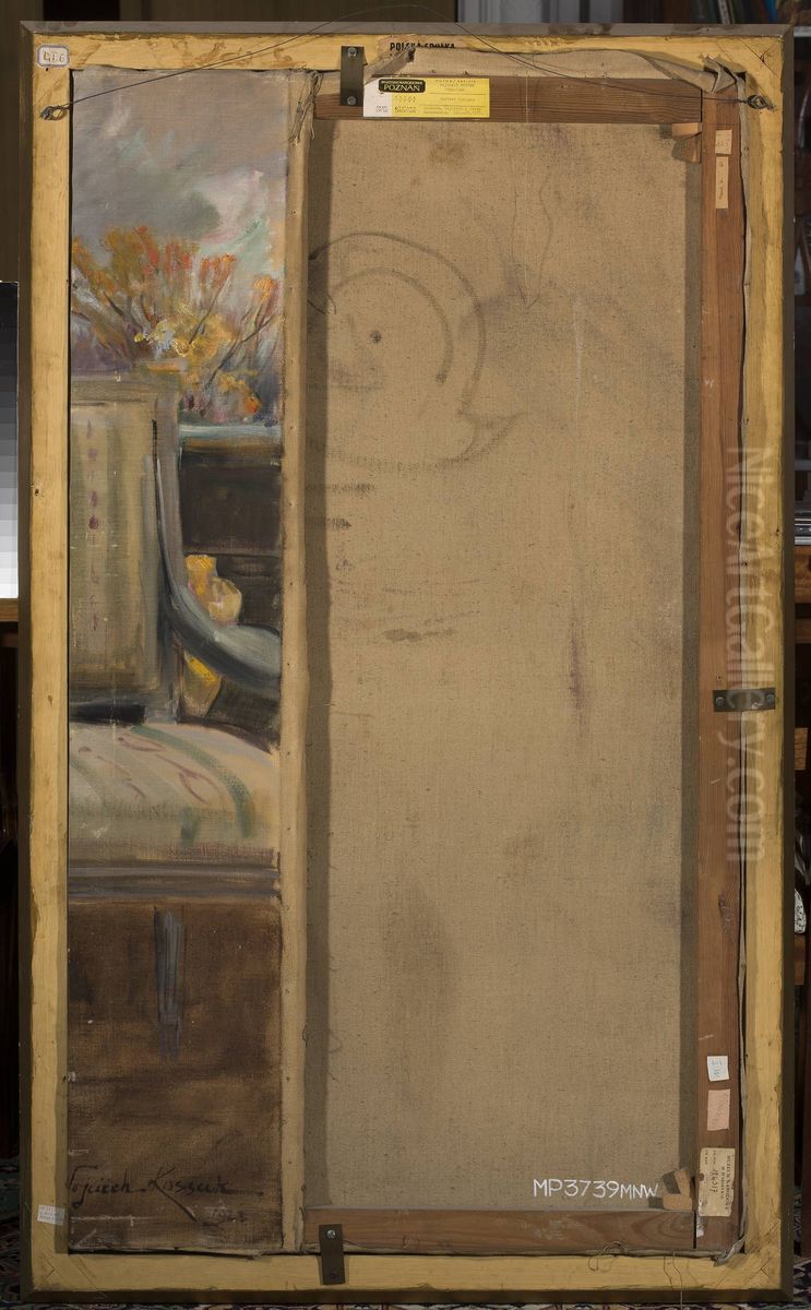 Portrait of Karol Krystall as a boy Oil Painting by Wojciech Kossak