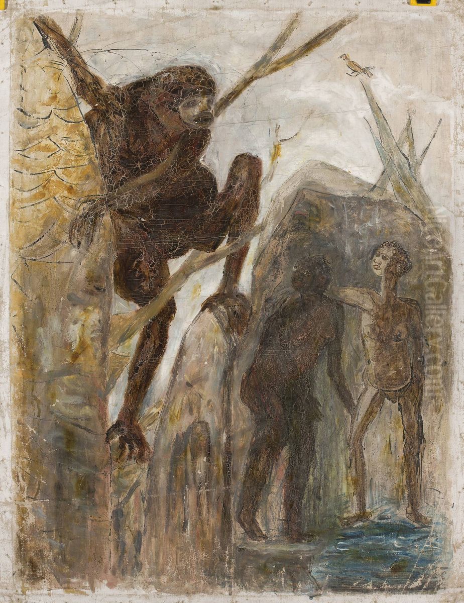 Landscape with a monkey Oil Painting by Tadeusz Makowski