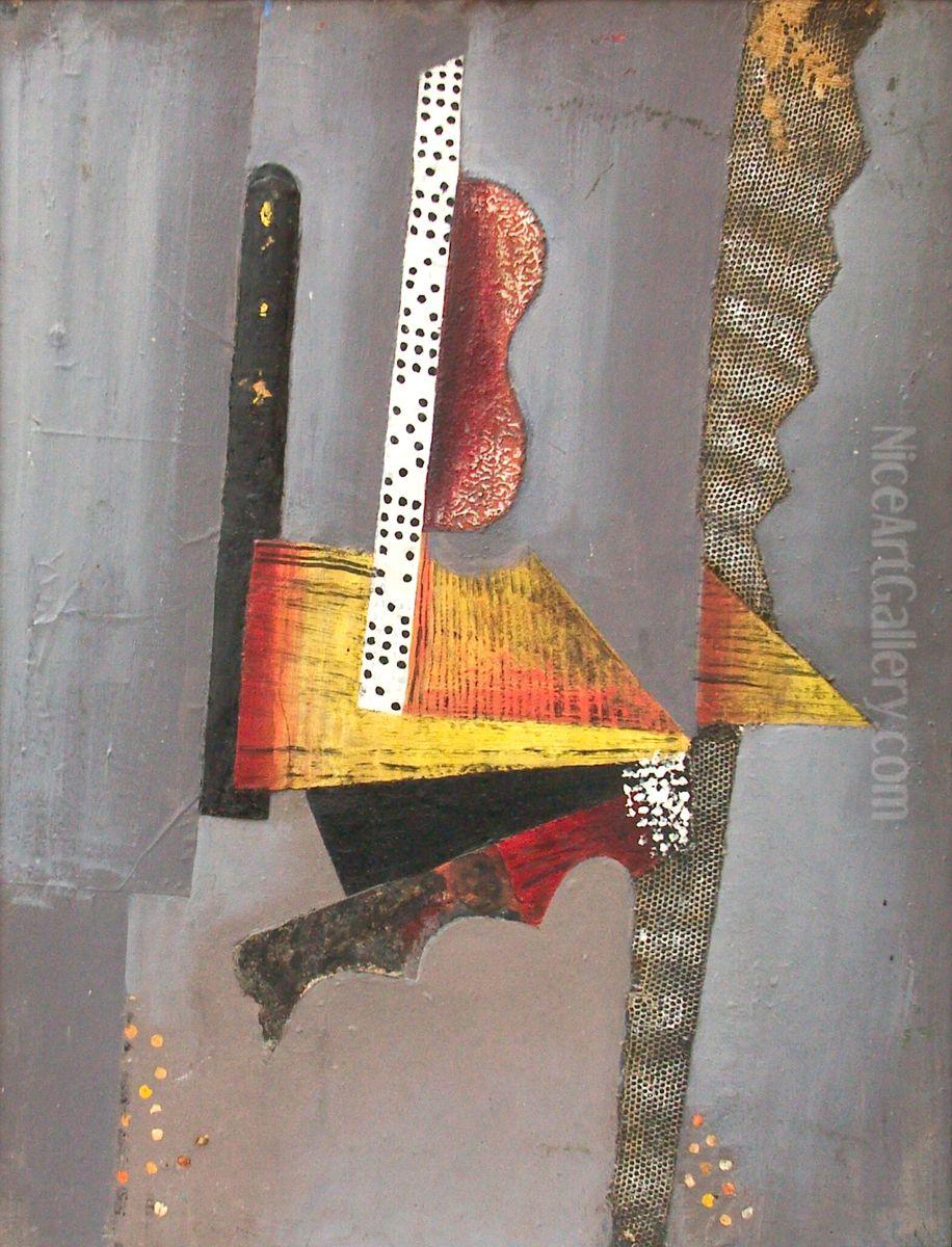 Kubistisk komposition Oil Painting by Vilhelm Lundstrom