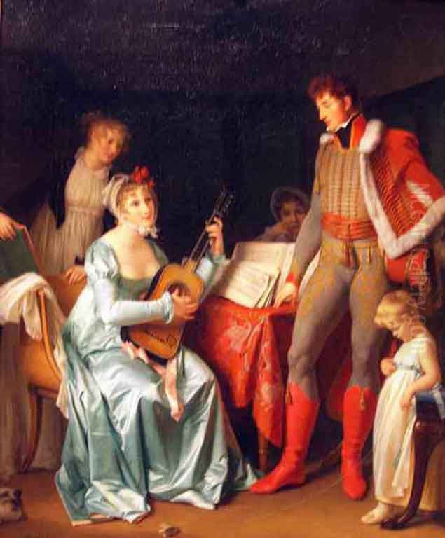 Le Hussard en Famille Oil Painting by Marguerite Gerard