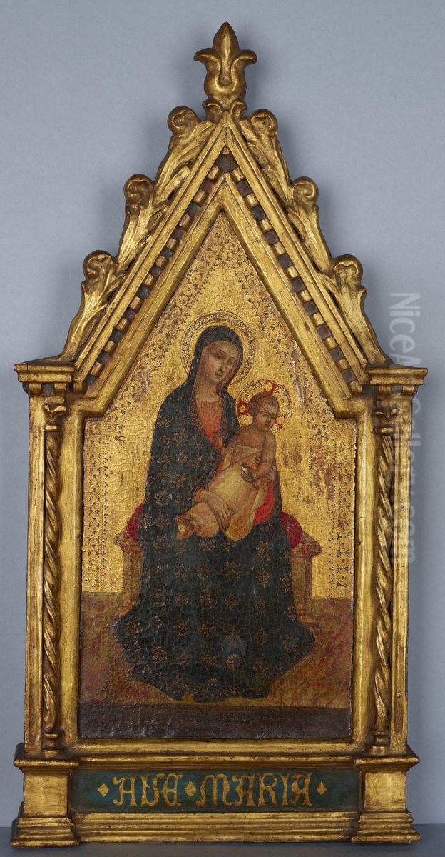 Madonna and Child Enthroned Oil Painting by unknown