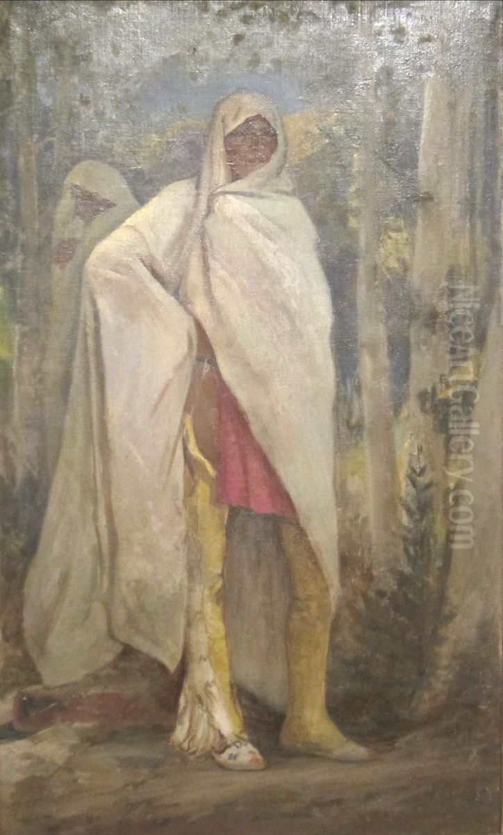 Sun Eagle Tail Oil Painting by Julius Rolshoven