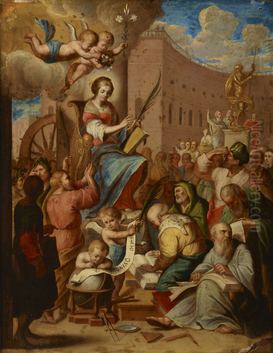 Apotheosis of Saint Catherine Oil Painting by unknown