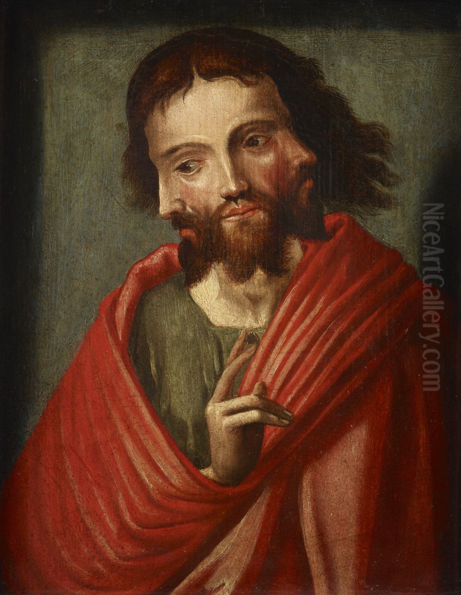 Christ with Three Faces (The Holy Trinity) Oil Painting by unknown