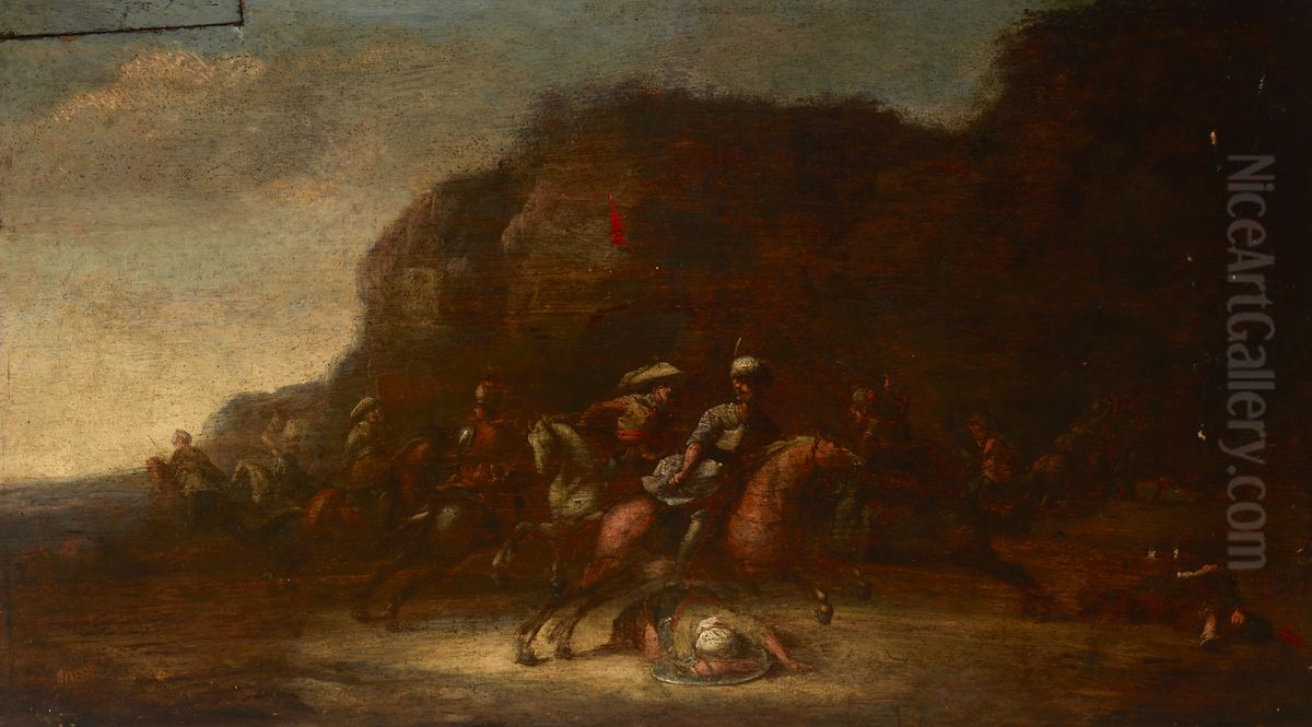Battle Scene Oil Painting by unknown