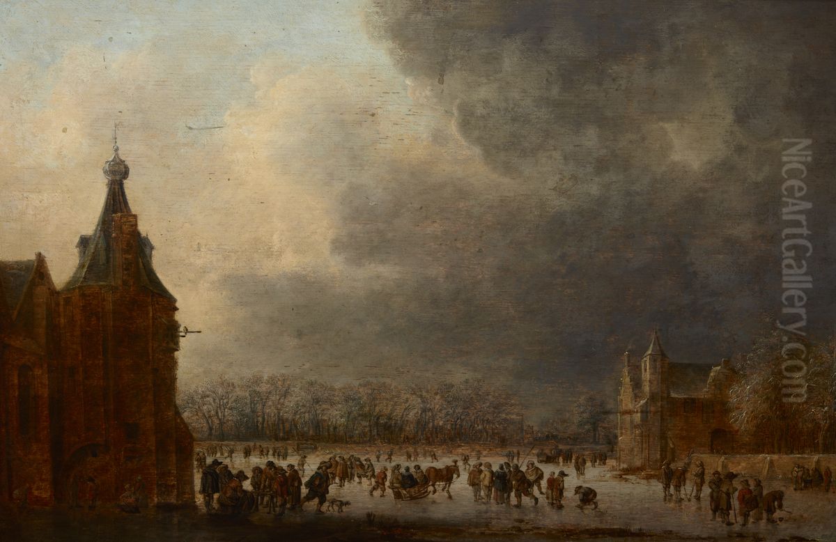 Na slizgawce Oil Painting by Jan van Goyen