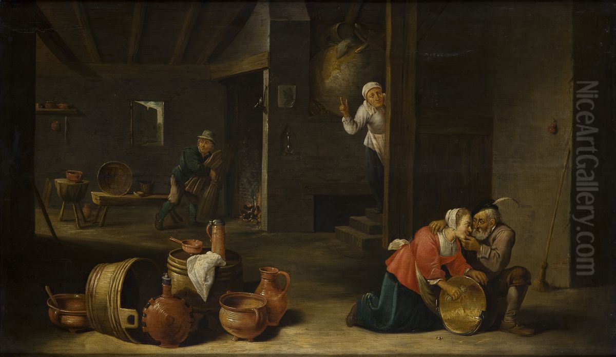 Unpleasant Surprise (Mismatched Couple) Oil Painting by Cornelis Mahu