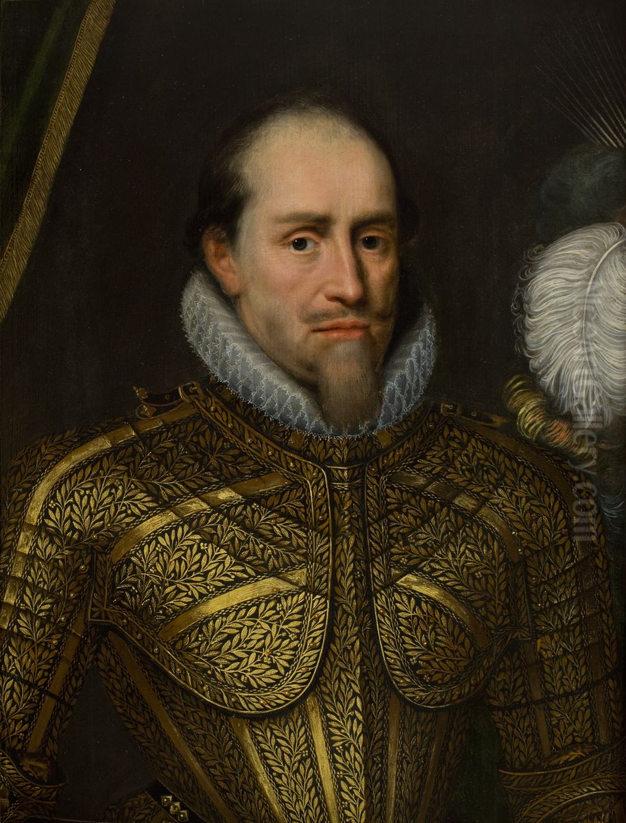 Portrait of a Man in Armour Oil Painting by Michiel Jansz. van Mierevelt