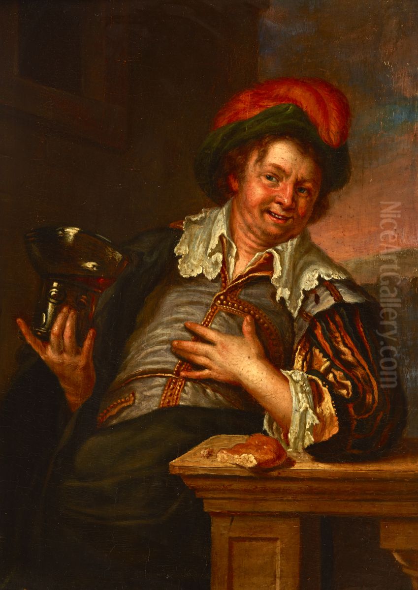 Man with a Cup Oil Painting by Jacob Toorenvliet