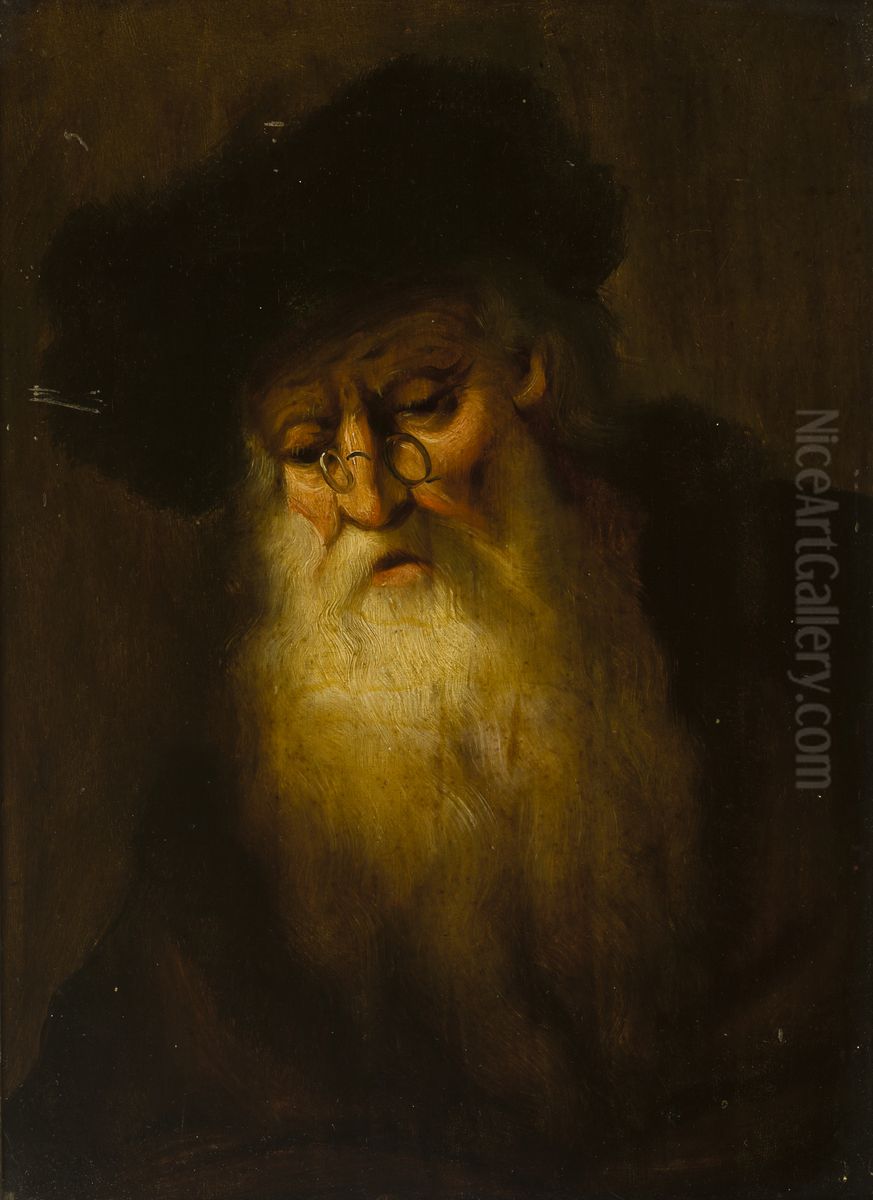 Bust of an Old Man Oil Painting by Christian Wilhelm Ernst Dietrich