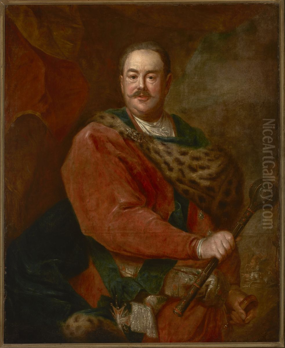 Portrait of Jan Klemens Branicki (1689-1771), Grand Hetman of the Crown Oil Painting by Augustyn Mirys
