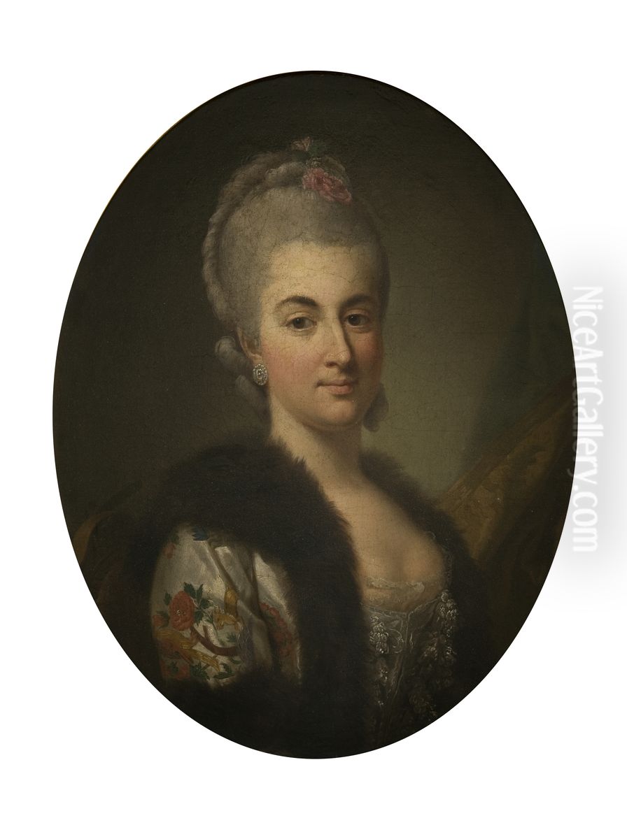 Portrait of Konstancja Poniatowska nee Czartoryska Oil Painting by Per Krafft the Elder