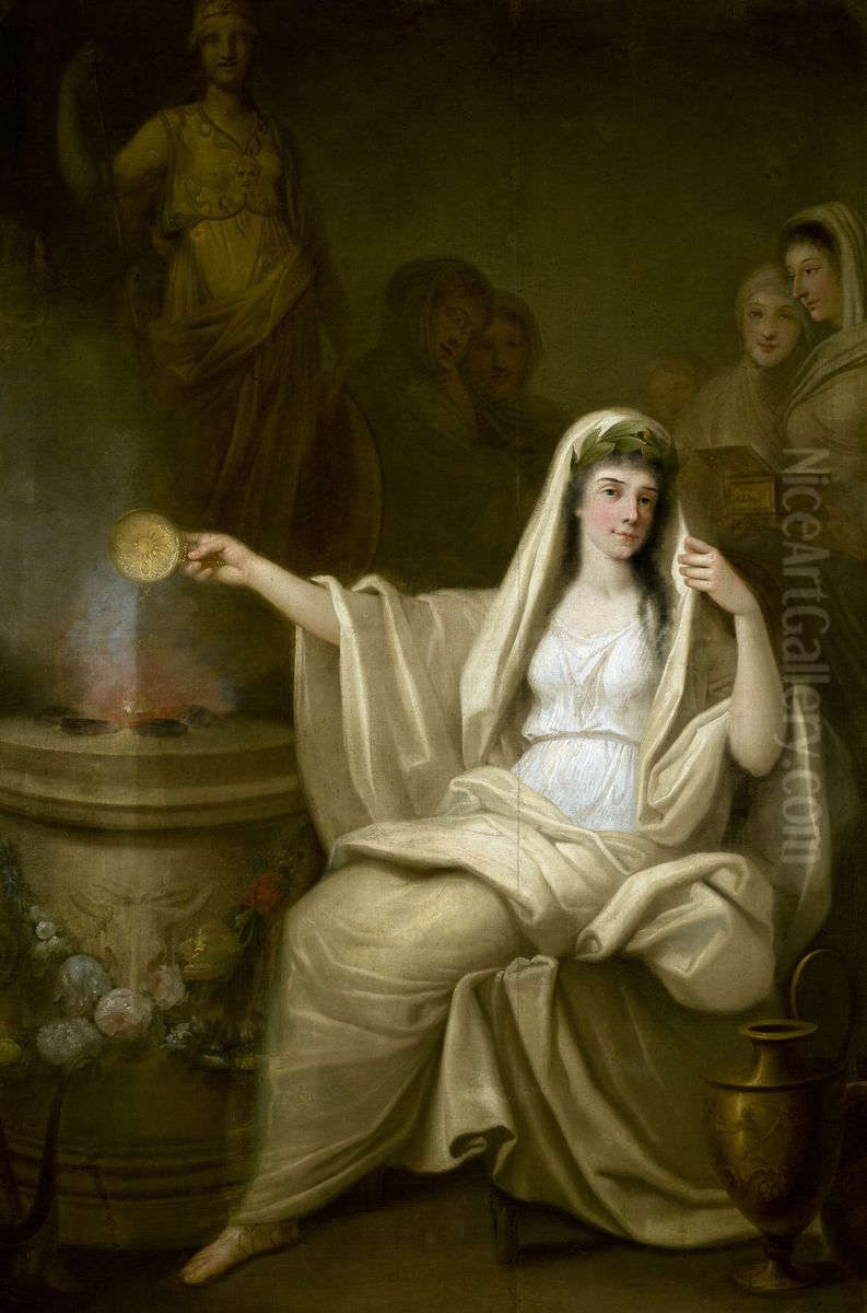 Offering of a Vestal Oil Painting by Franciszek Smuglewicz