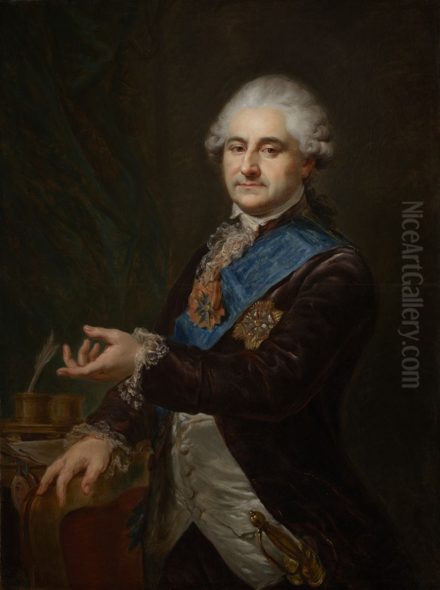 Portrait of Stanislaus Augustus Poniatowski (1732-1798) Oil Painting by Johann Baptist von Lampi the Elder