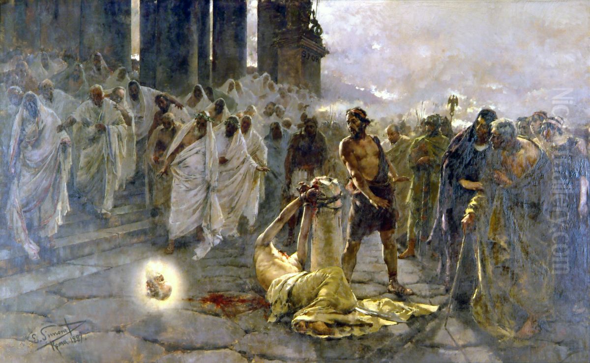 La decapitacion de San Pablo Oil Painting by Enrique Simonet