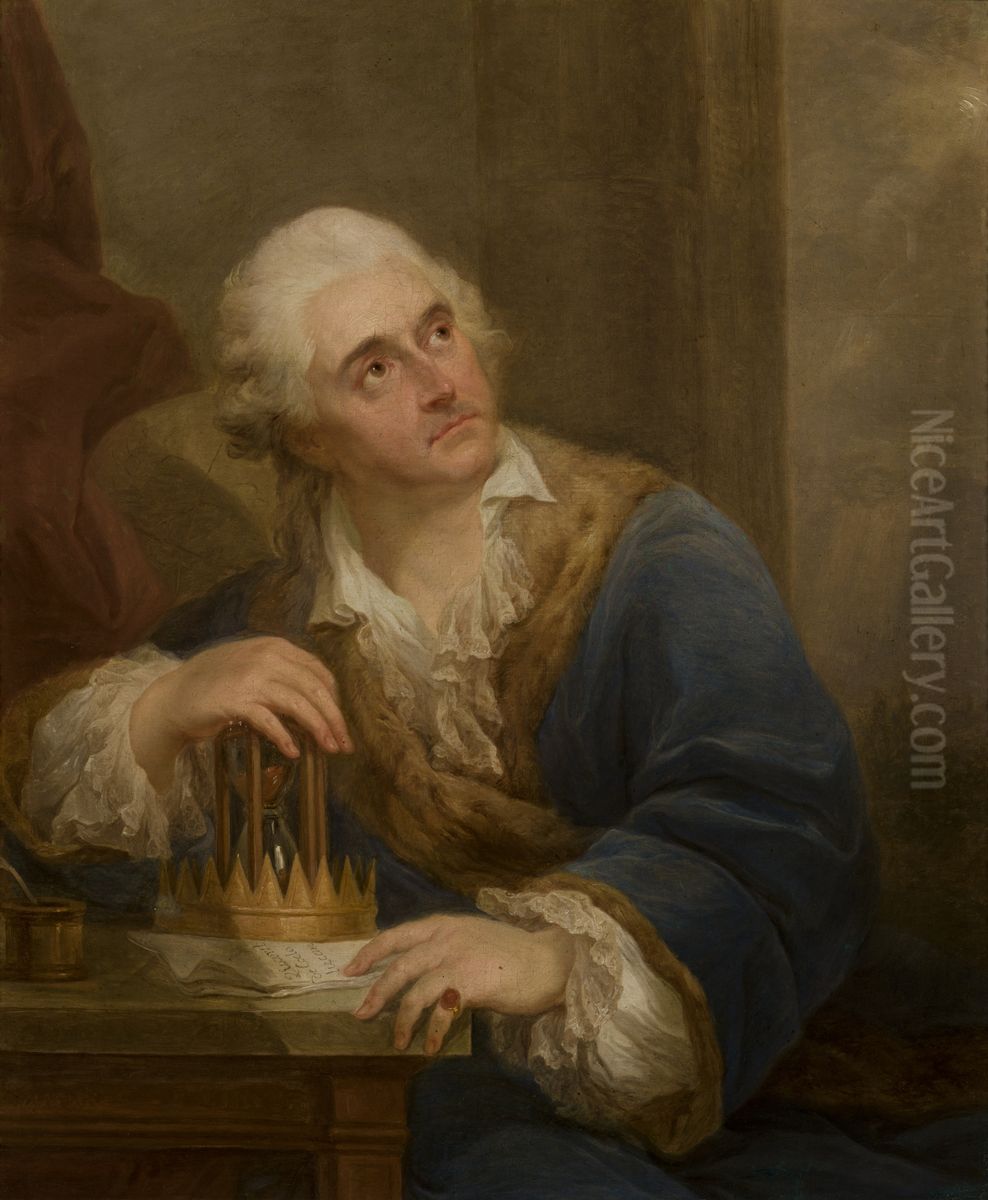 Allegorical Portrait of Stanislaw August Poniatowski with an Hourglass Oil Painting by Marcello Bacciarelli