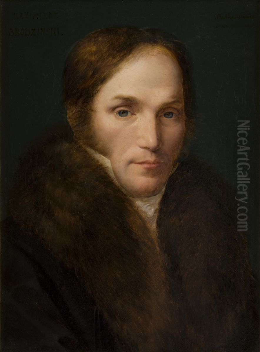Portret Kazimierza Brodzinskiego Oil Painting by Wojciech Stattler