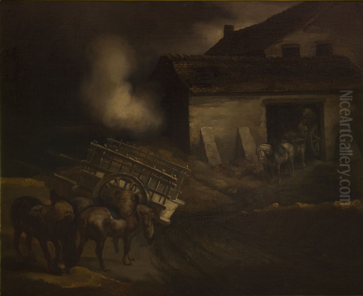 Gipsiarnia - kopia obrazu Theodore'a Gericault Oil Painting by Piotr Michalowski