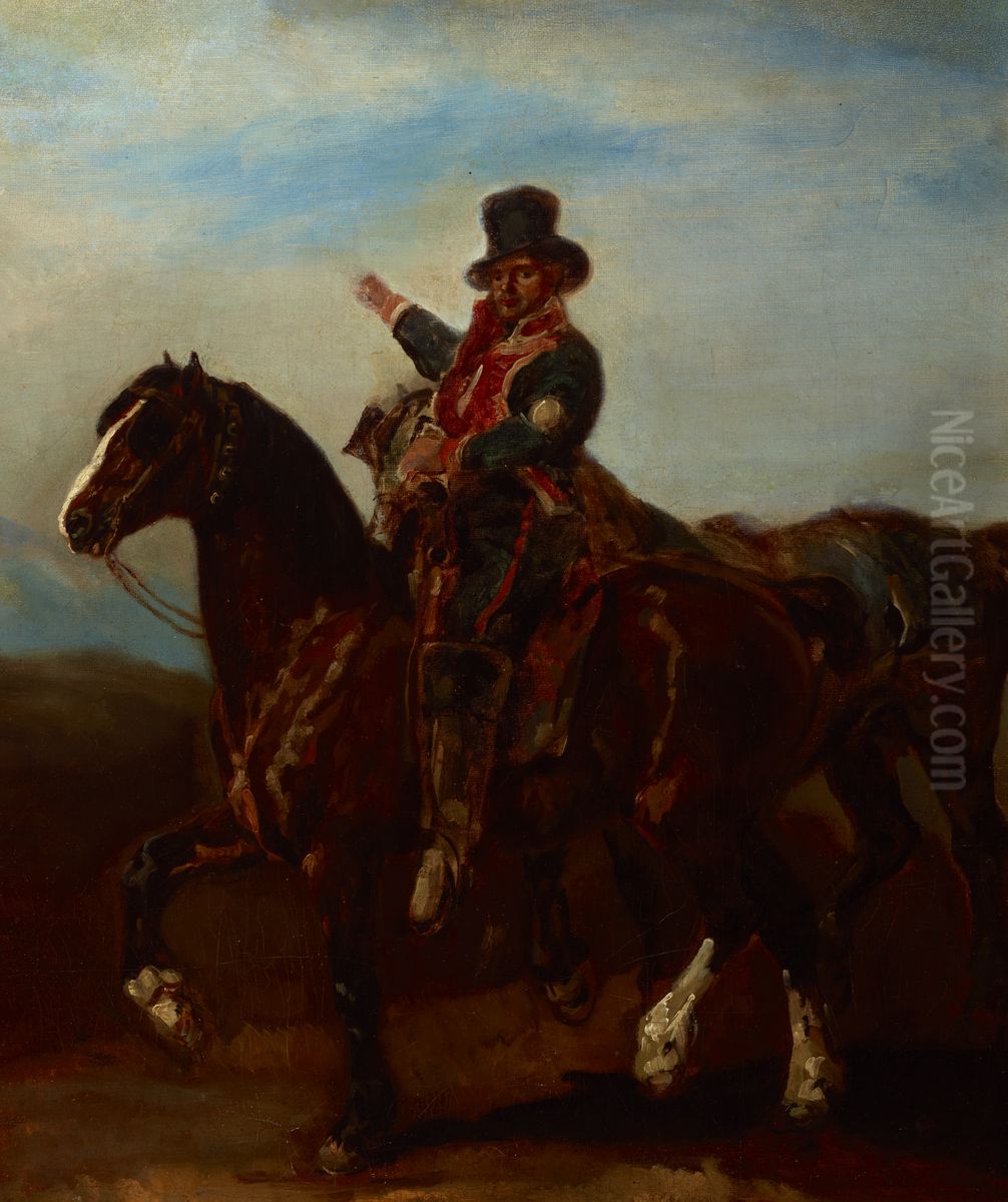 Pocztylion francuski I Oil Painting by Piotr Michalowski