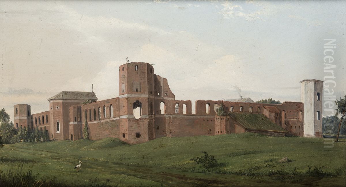 Ruiny zamku w Olszanach Oil Painting by Wincenty Dmochowski