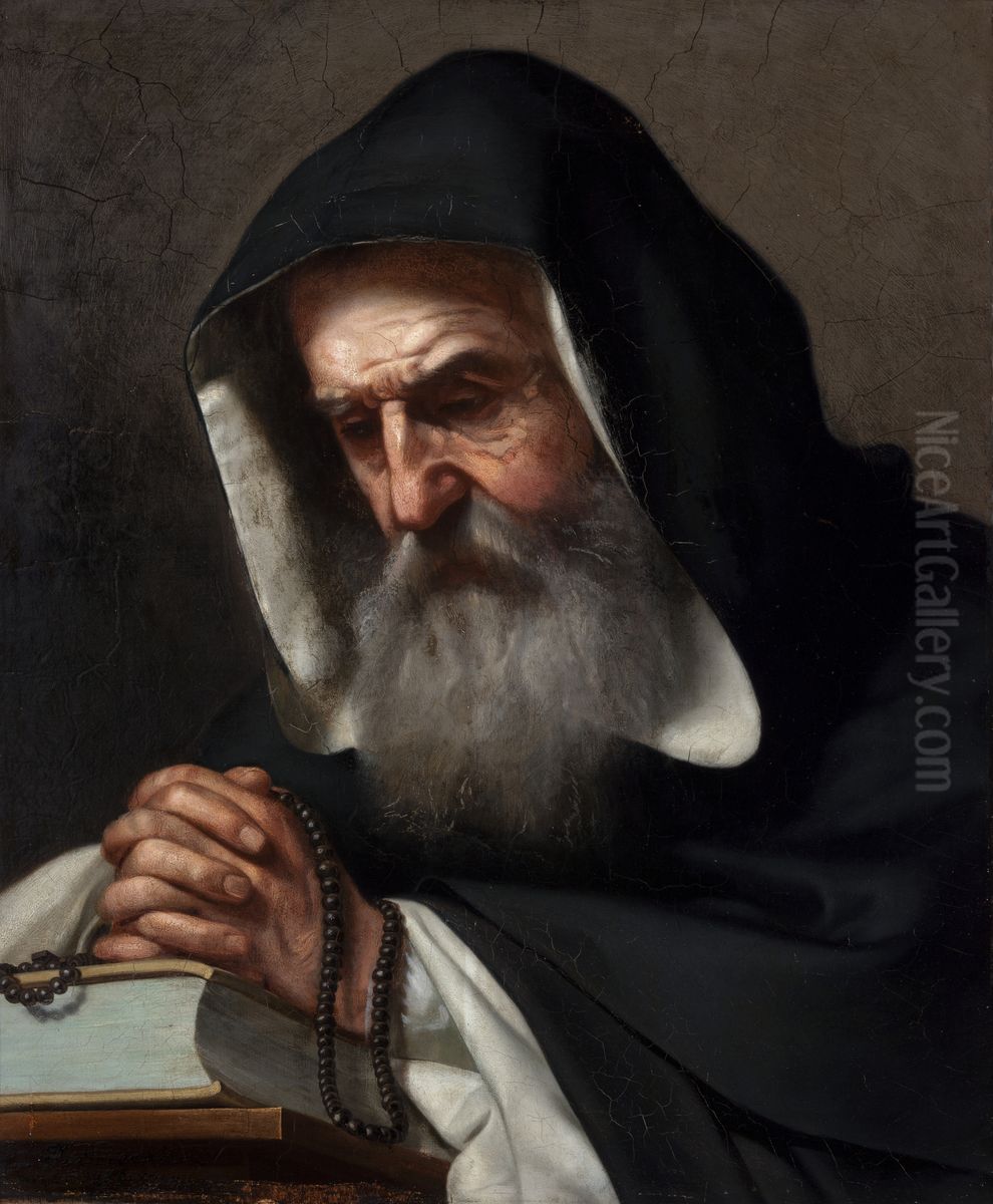Study of a Monk Oil Painting by Tadeusz Gorecki