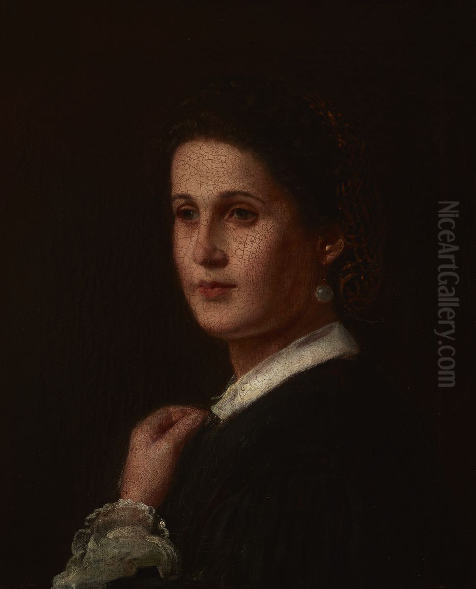 Portrait of Malwina Ramloff, Artist's Fiancee Oil Painting by Wladyslaw Luszczkiewicz
