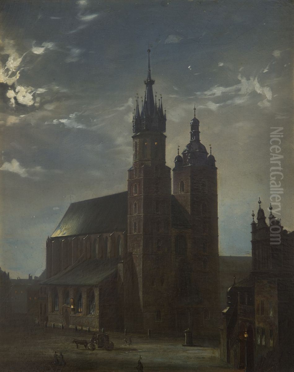 St Mary's Church in Krakow Oil Painting by Aleksander Gryglewski