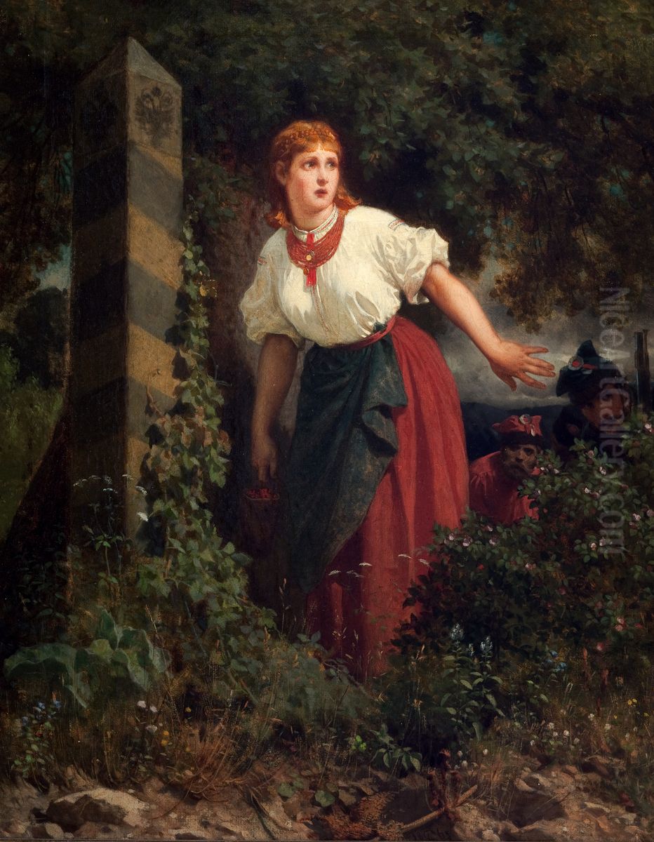 Crossing the Border Oil Painting by Artur Grottger