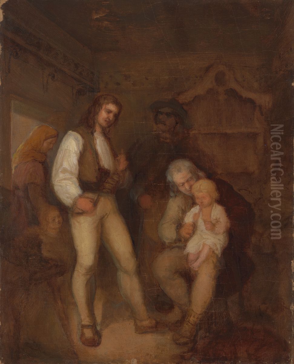 Highlander's Family Oil Painting by Aleksander Kotsis