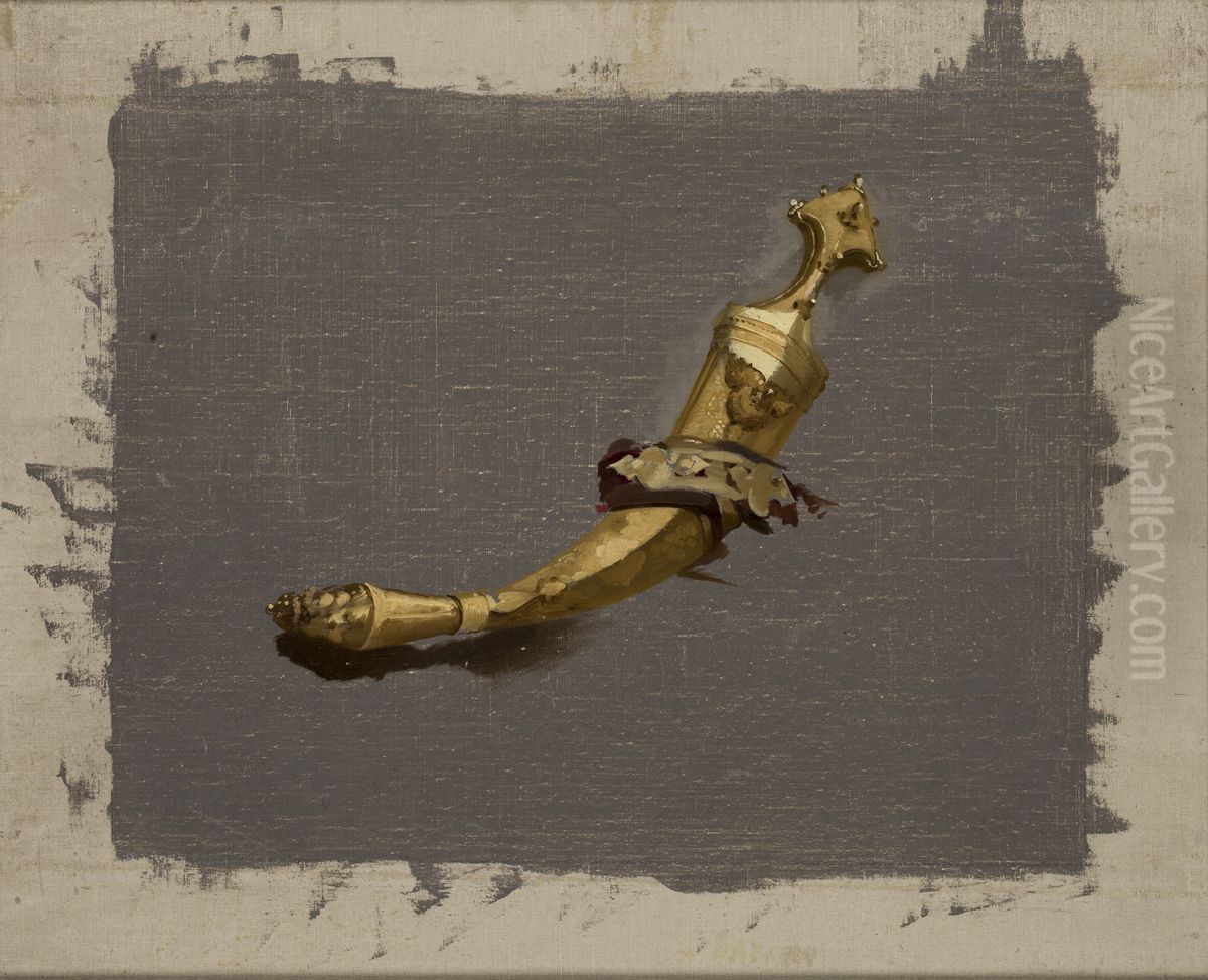 Study of a Khanjar Oil Painting by Stanislaw Chlebowski