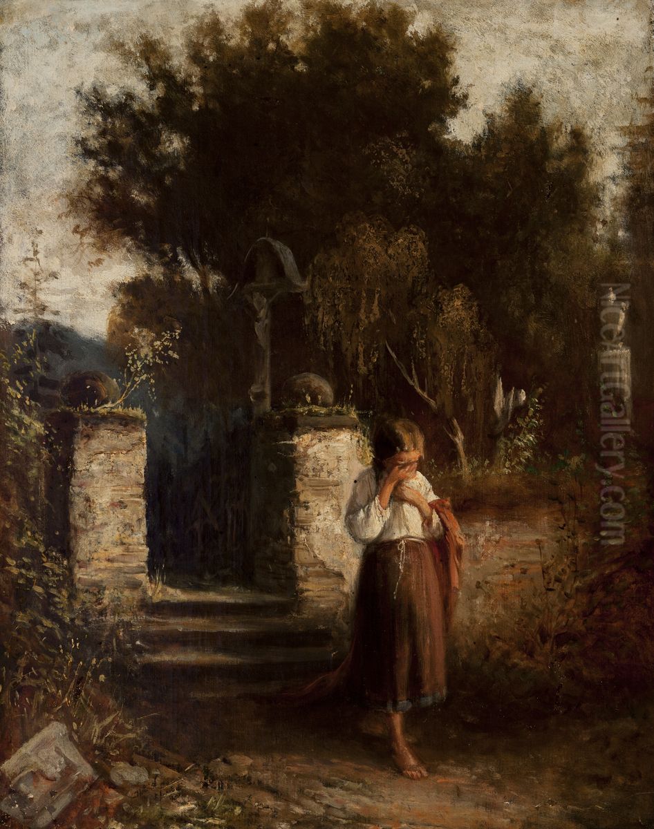 Orphan Oil Painting by Aleksander Kotsis