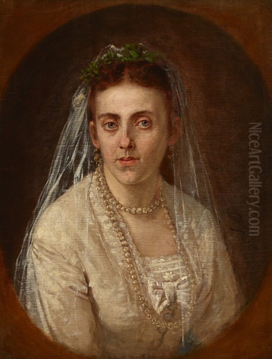 Portrait of Sydonia Wakulska Oil Painting by Antoni Kozakiewicz