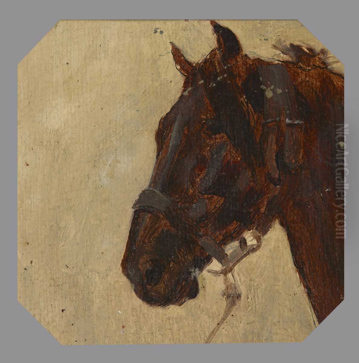Study of the Horse's Head Oil Painting by Maksymilian Gierymski