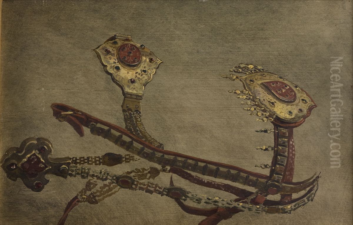 Study of a Turkish Bit Oil Painting by Stanislaw Chlebowski