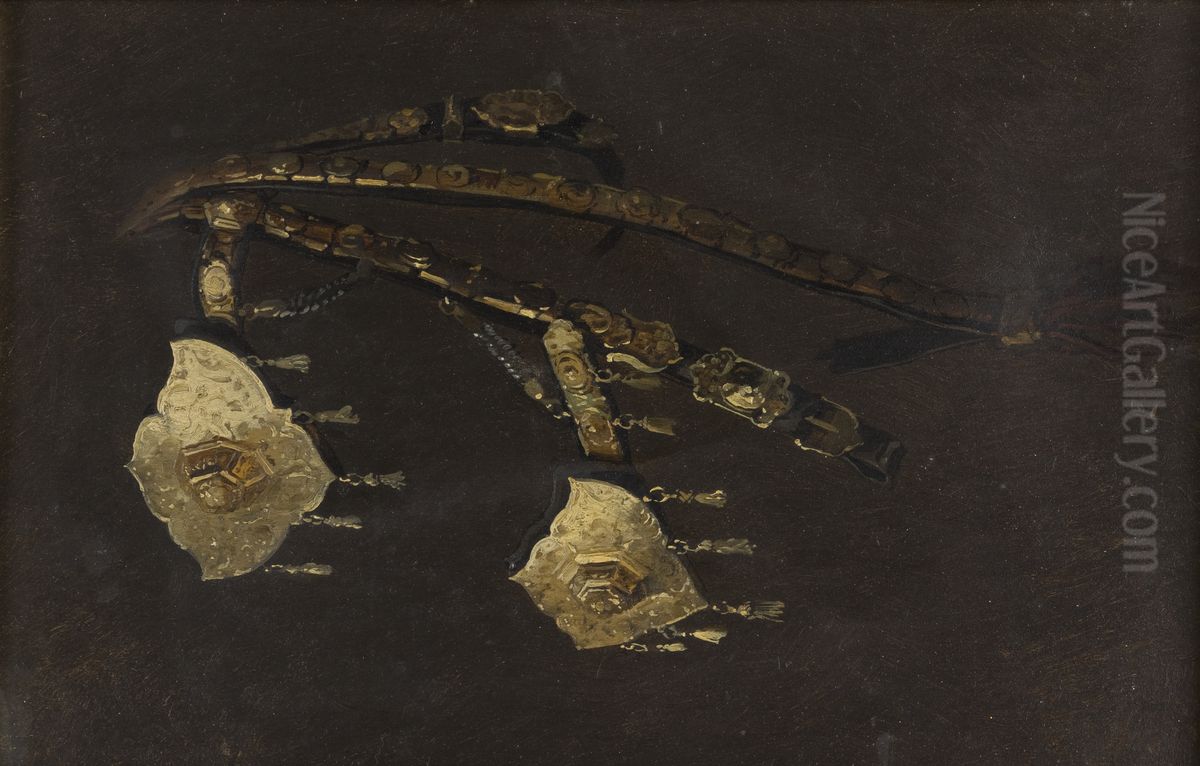Study of a Fragment of the Turkish Horse Bit from the 17th C. Oil Painting by Stanislaw Chlebowski