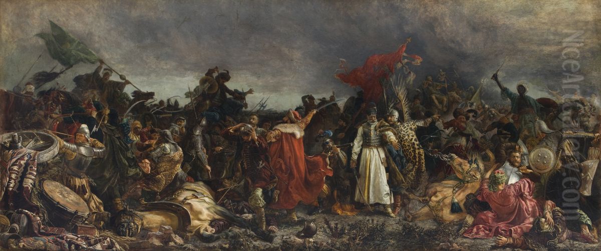 The Battle of Cecora Oil Painting by Witold Piwnicki