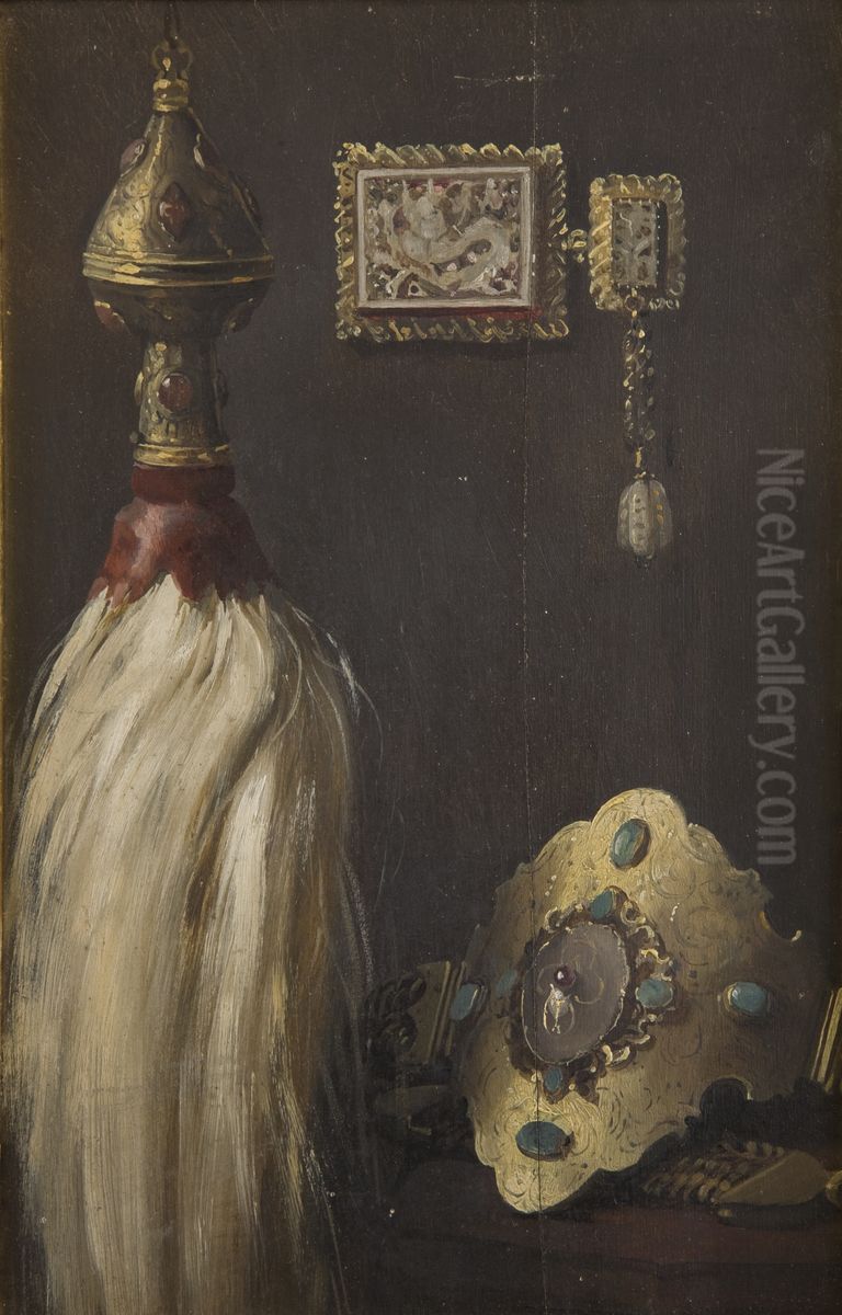 Study of a Turkish Horse-Tail Ensign and Nose-Band Oil Painting by Stanislaw Chlebowski