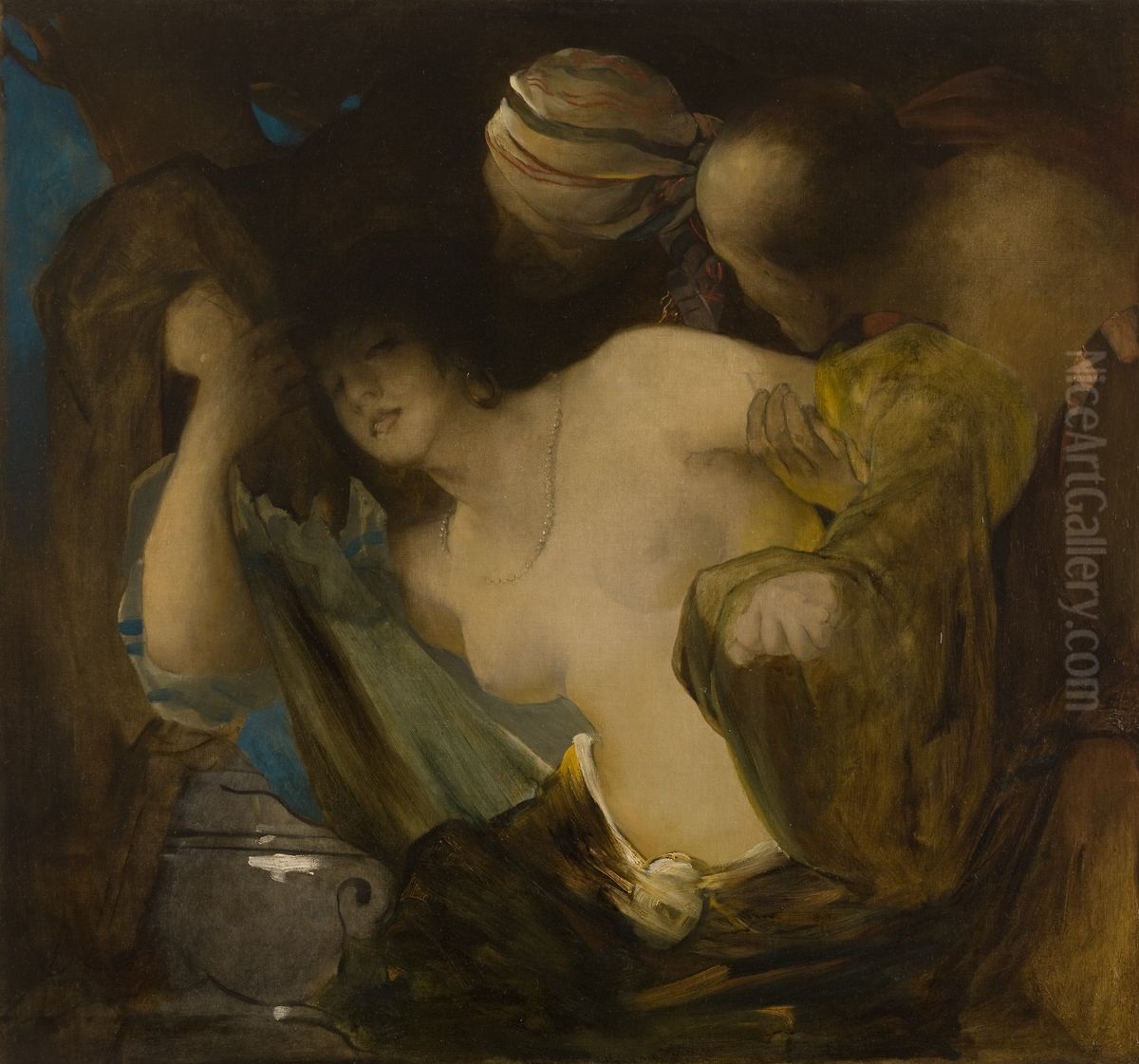 Susanna and the Old Men Oil Painting by Franciszek Zmurko