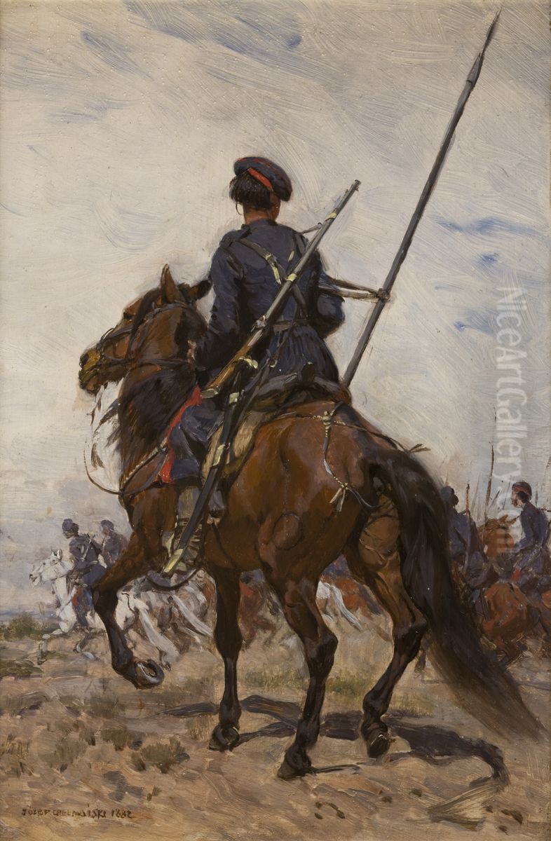 A Cossack Oil Painting by Jozef Chelmonski
