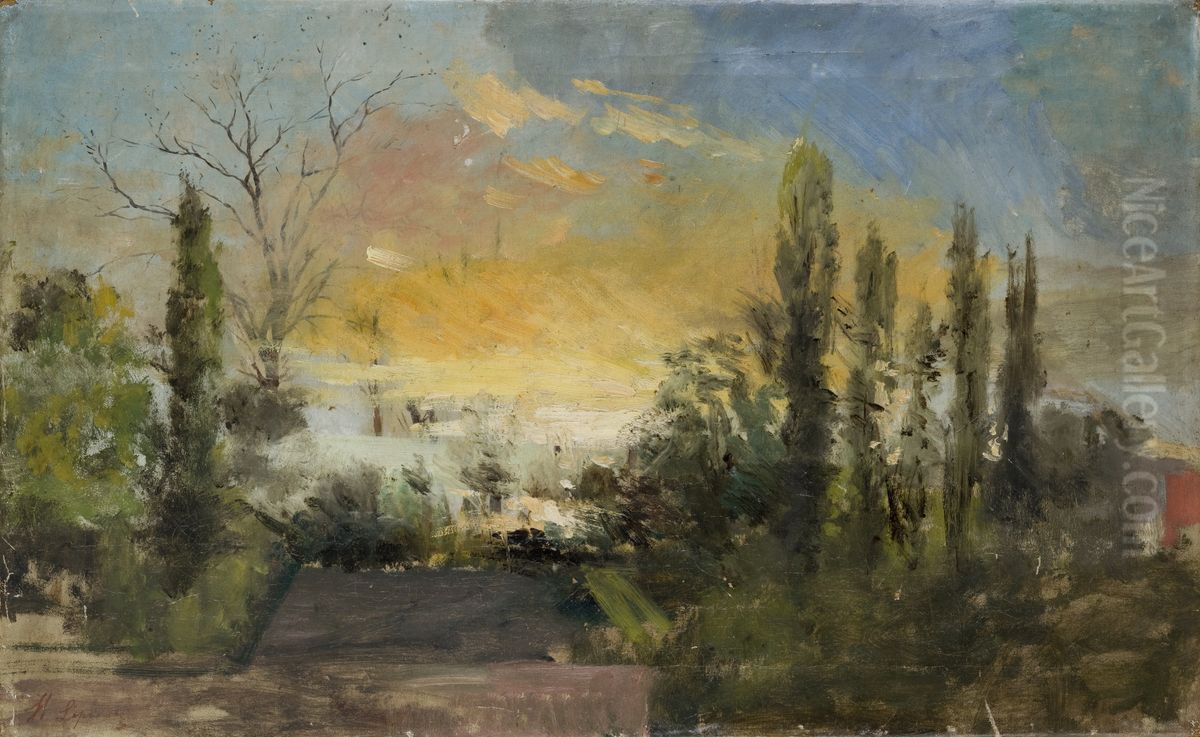 Landscape from Rabka Oil Painting by Hipolit Lipinski