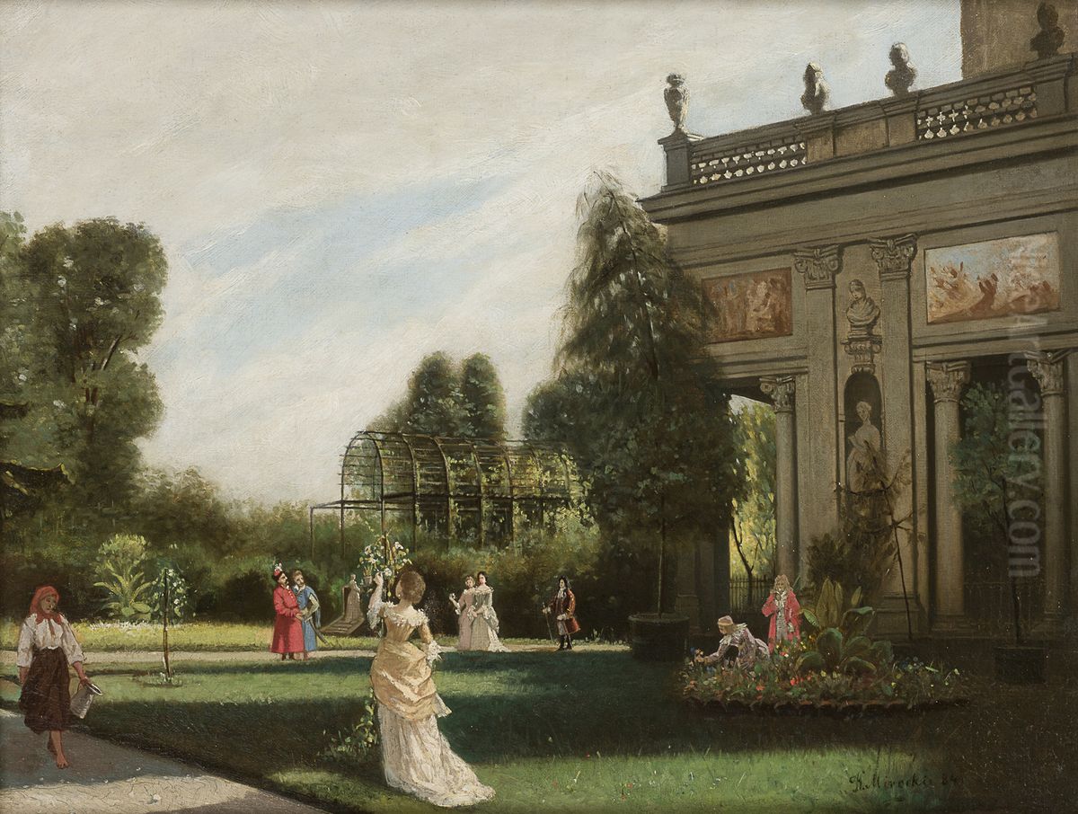 Wilanow Oil Painting by Kazimierz Mirecki