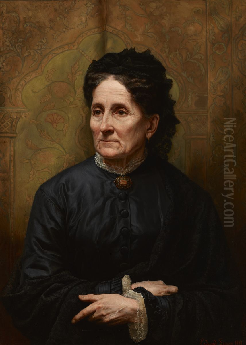 Portrait of Mother Oil Painting by Edward Lepszy