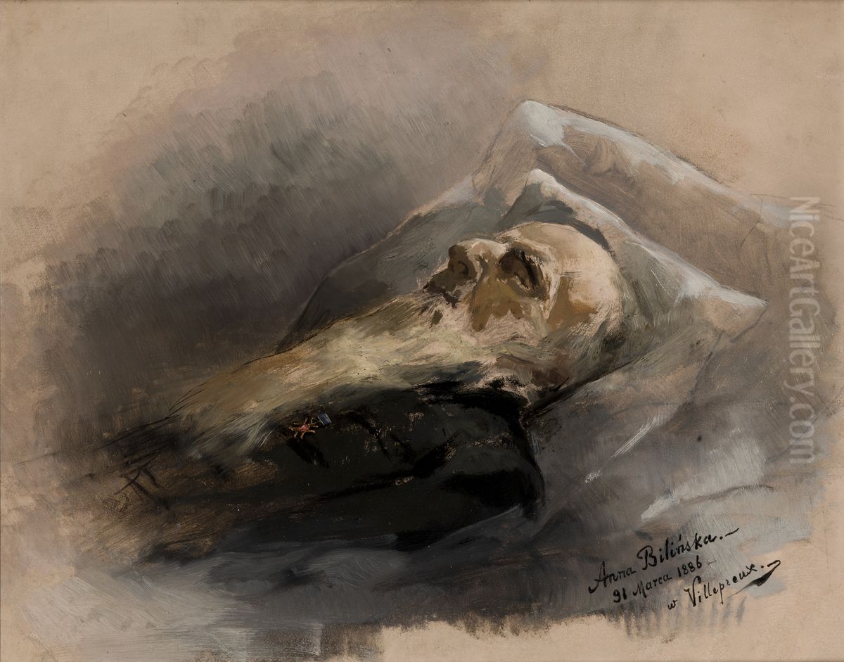 Bohdan Zaleski on His Deathbed Oil Painting by Anna Bilinska-Bohdanowicz