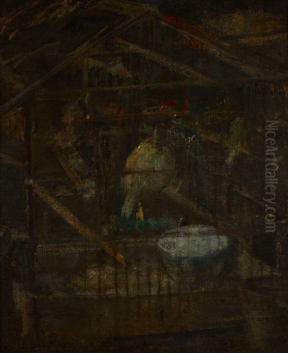 Birdcage Oil Painting by Olga Boznanska