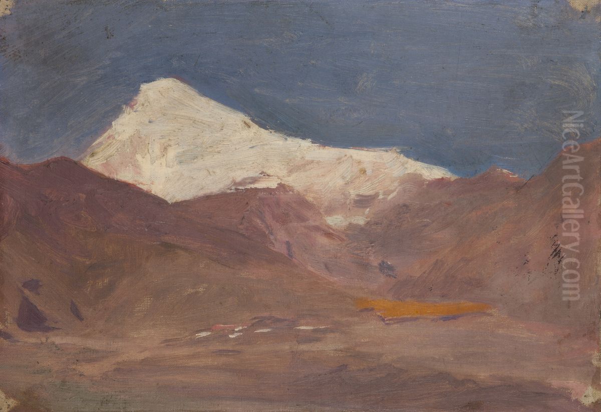 The Caucasus (Mount Kazbek) Oil Painting by Jan Ciaglinski