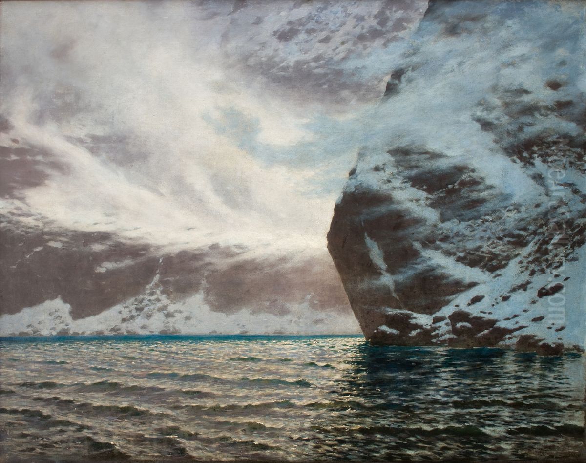 Czarny Staw (The Blake Lake) - Blizzard Oil Painting by Stanislaw Witkiewicz