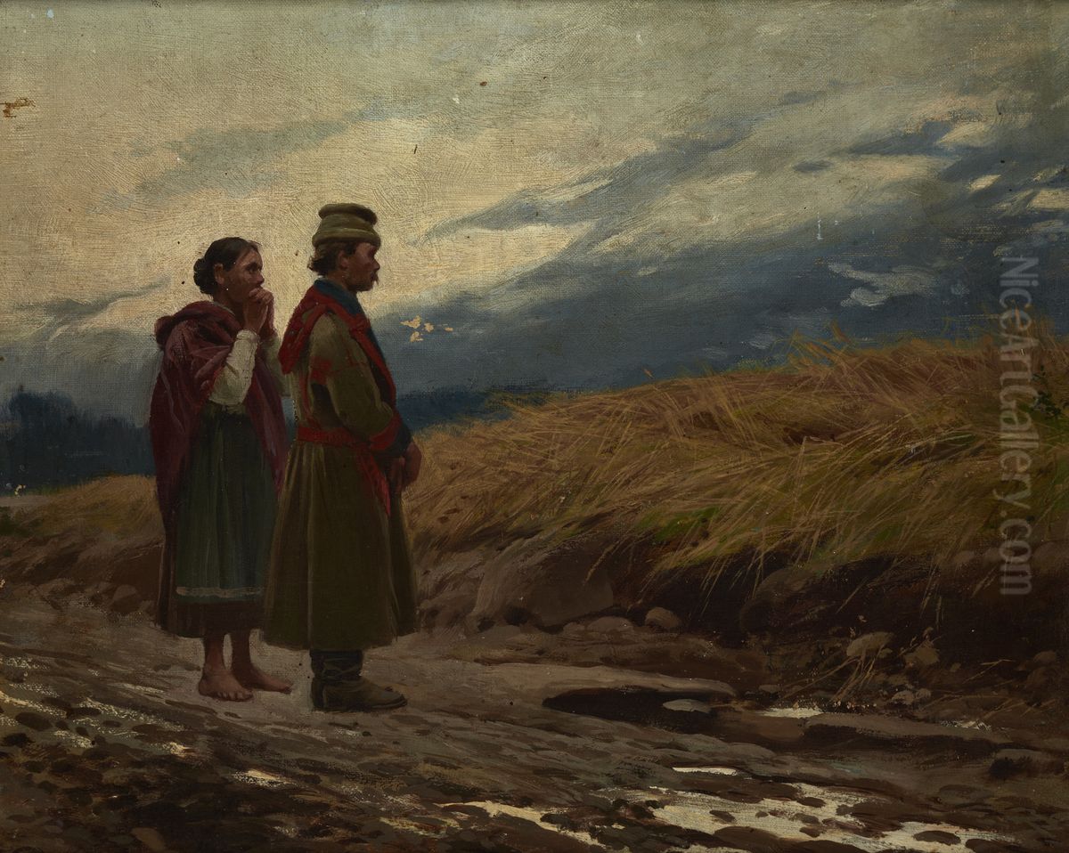 After a Storm Oil Painting by Tadeusz Popiel