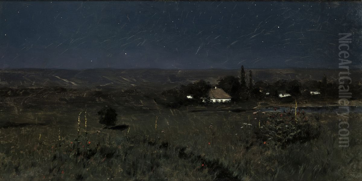 Ukrainian Night Oil Painting by Stanislaw Witkiewicz