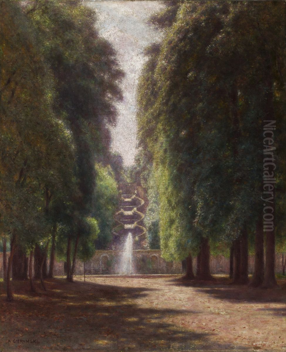 Villa Torlonia in Frascati Oil Painting by Aleksander Gierymski